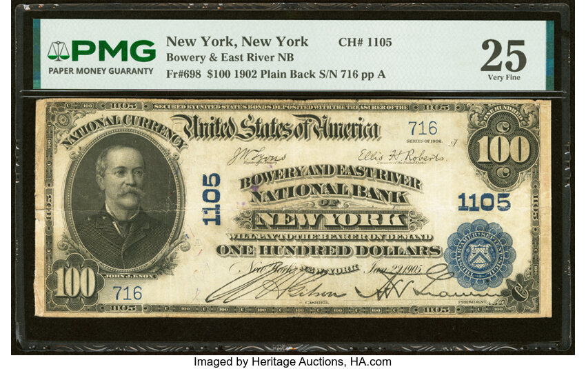 1902 $100  3rd Charter Period, 3rd Issue, Plain Back (Fr. 698) thumbnail 4