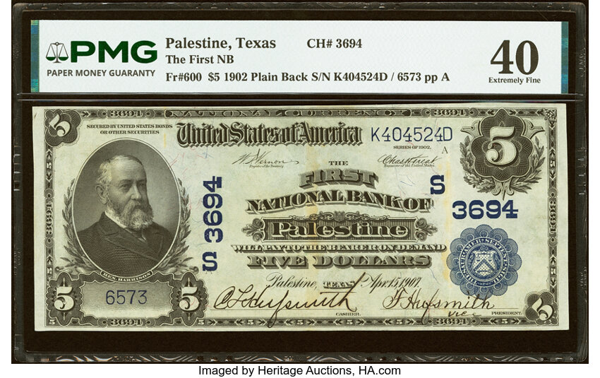 1902 $5  3rd Charter Period, 3rd Issue, Plain Back (Fr. 600) thumbnail 18