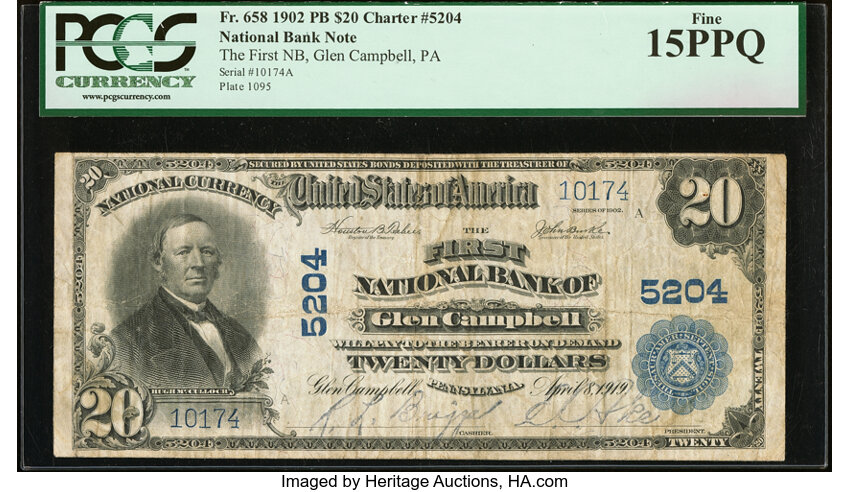 1902 $20  3rd Charter Period, 3rd Issue, Plain Back (Fr. 658) thumbnail 5