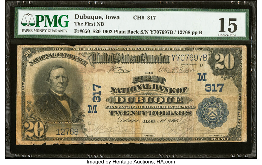 1902 $20  3rd Charter Period, 3rd Issue, Plain Back (Fr. 650) thumbnail 15