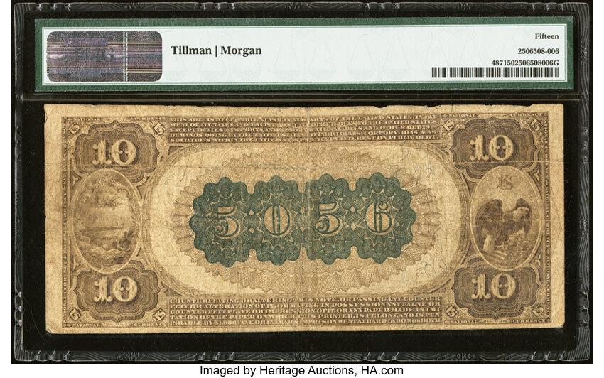 1882 $10  2nd Charter Period, 1st Issue, Brown Back (Fr. 487) thumbnail 15