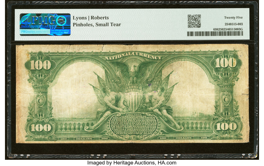 1902 $100  3rd Charter Period, 3rd Issue, Plain Back (Fr. 698) thumbnail 10