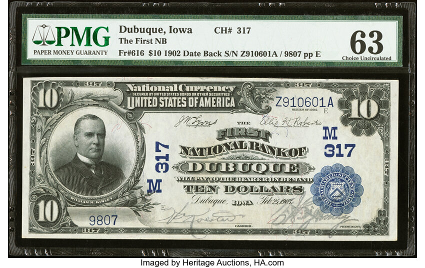 1902 $10  3rd Charter Period, 2nd Issue, Date Back (Fr. 616) thumbnail 11