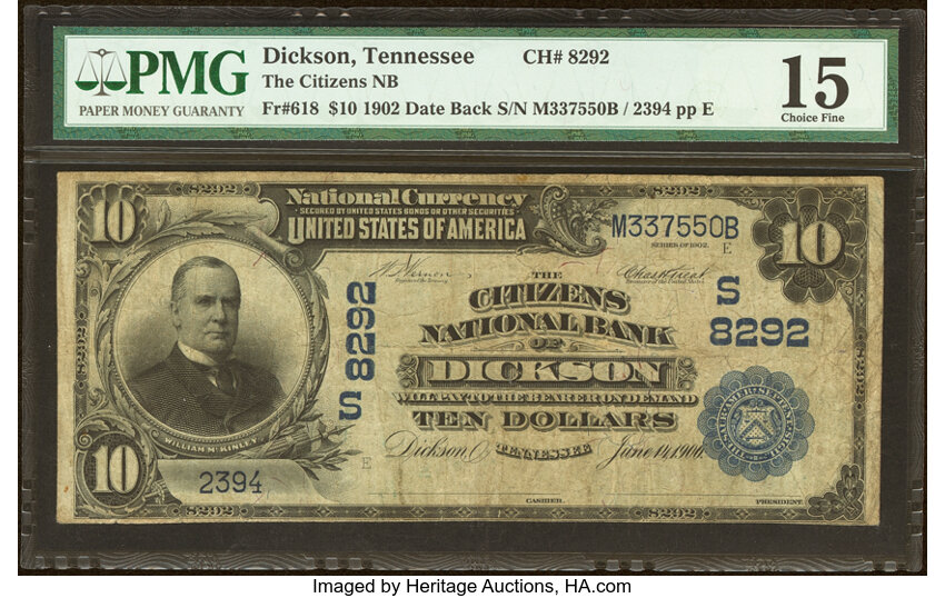 1902 $10  3rd Charter Period, 2nd Issue, Date Back (Fr. 618) thumbnail 15