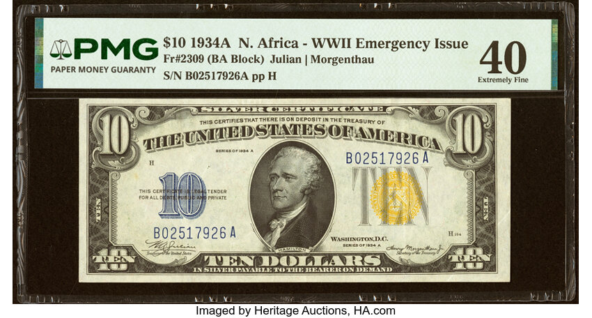 1934 $10  North Africa, Mule (Fr. 2308m) thumbnail 17