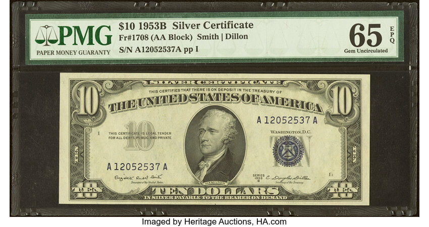 1953B $10  (Fr. 1708) thumbnail 2