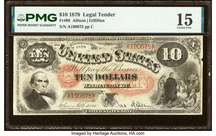 1878 $10  (Fr. 99) thumbnail 4