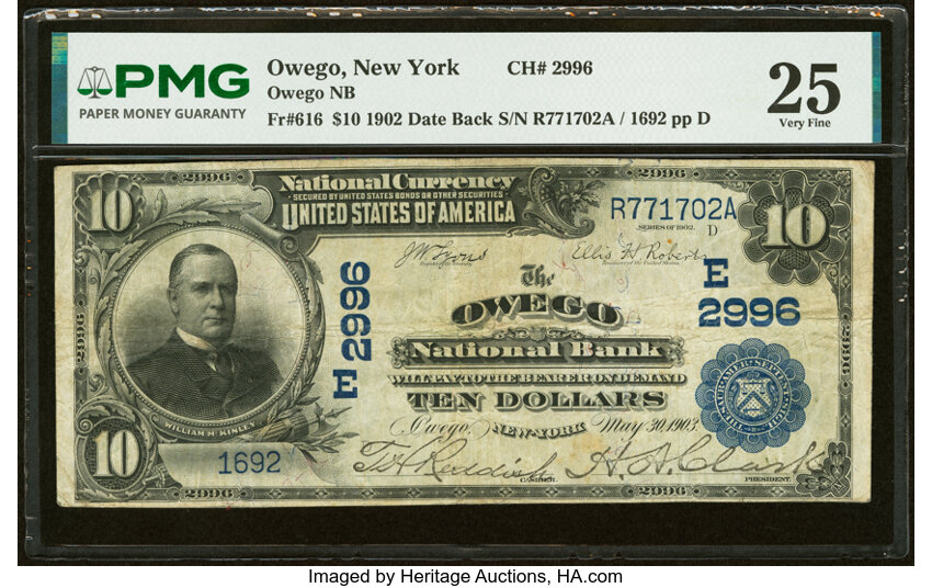 1902 $10  3rd Charter Period, 2nd Issue, Date Back (Fr. 616) thumbnail 9