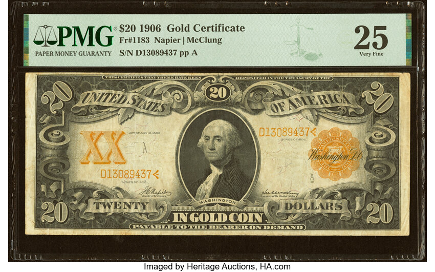 1906 $20  (Fr. 1183) thumbnail 2