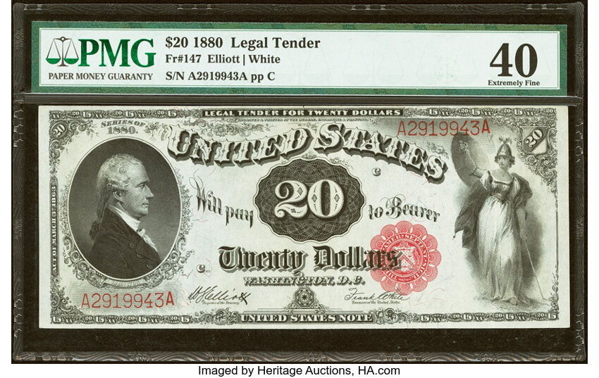 1880 $20  Mule (Fr. 147m) thumbnail 3