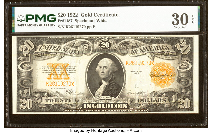 1922 $20  (Fr. 1187) thumbnail 7