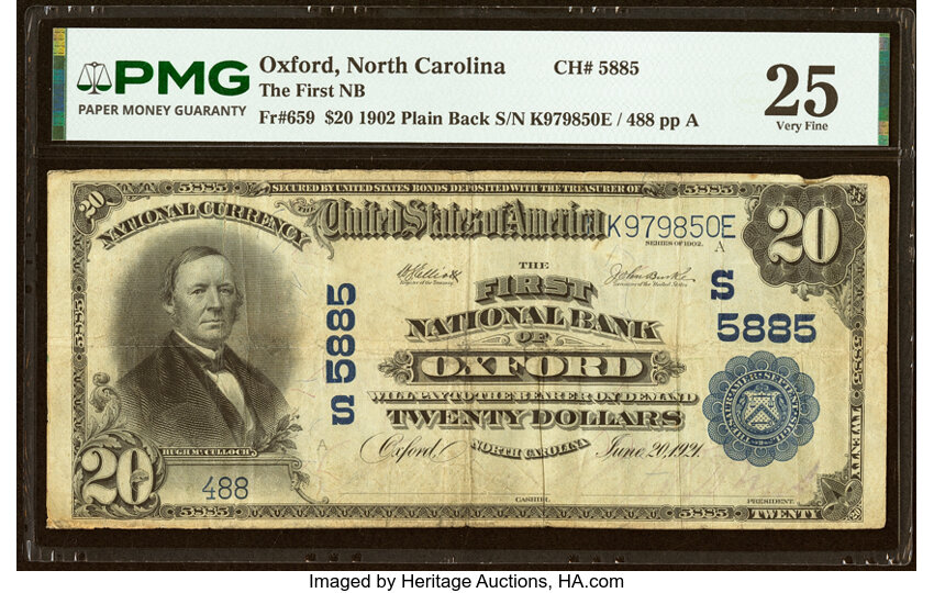 1902 $20  3rd Charter Period, 3rd Issue, Plain Back (Fr. 659) thumbnail 4