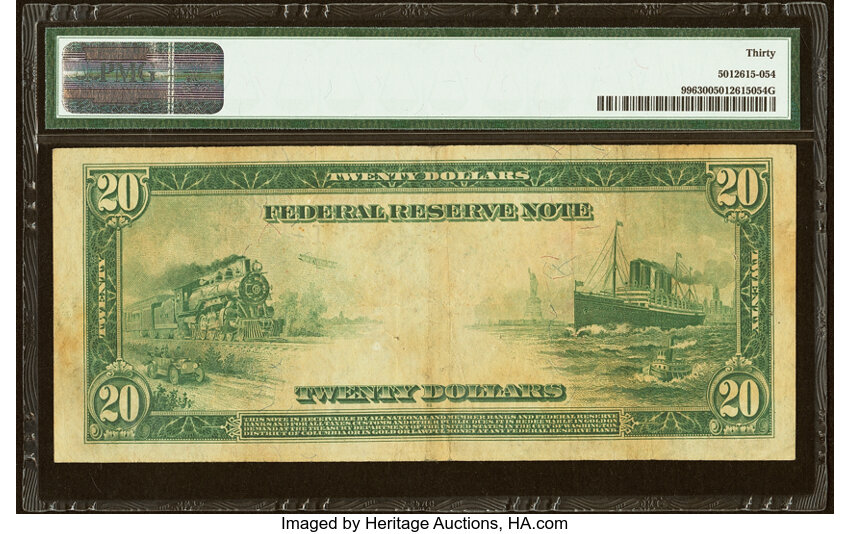 1914 $20  Blue Seal, Minneapolis (Fr. 996) thumbnail 8