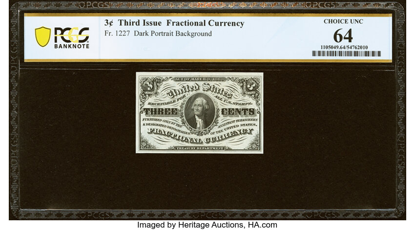  3c Head of George Washington (Fr. 1227) thumbnail 6