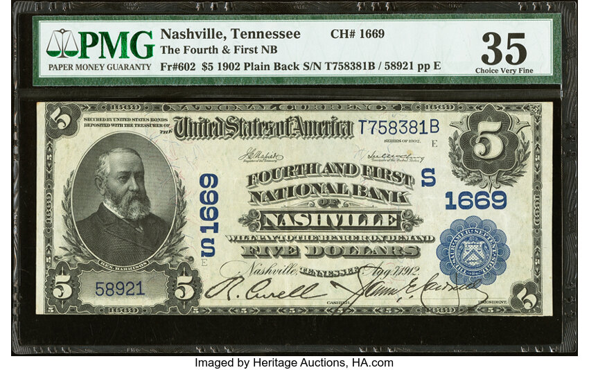 1902 $5  3rd Charter Period, 3rd Issue, Plain Back (Fr. 602) thumbnail 6