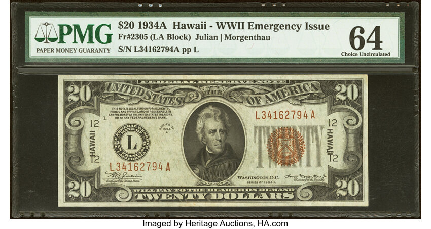 1934A $20  Hawaiian (Fr. 2305) thumbnail 3