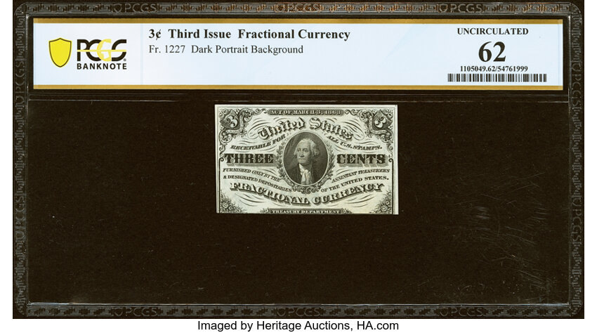  3c Head of George Washington (Fr. 1227) thumbnail 5