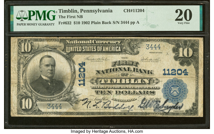 1902 $10  3rd Charter Period, 3rd Issue, Plain Back (Fr. 632) thumbnail 11