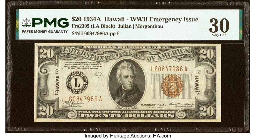 1934A $20  Hawaiian (Fr. 2305) thumbnail 2