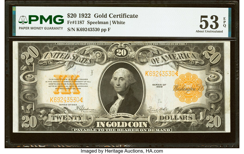 1922 $20  (Fr. 1187) thumbnail 8