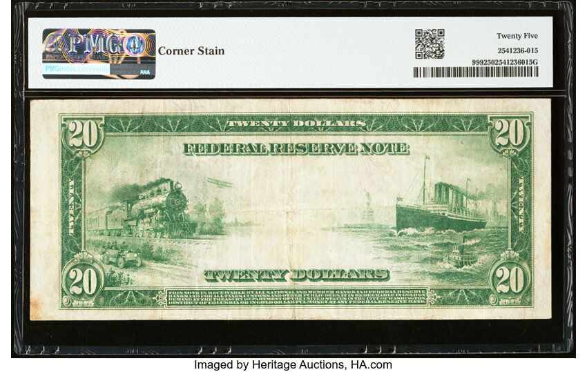 1914 $20  Blue Seal, Minneapolis (Fr. 999) thumbnail 7