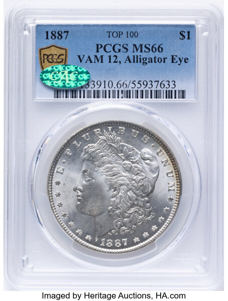 1887 $1  Alligator Eye, VAM-12 MS66 thumbnail 8