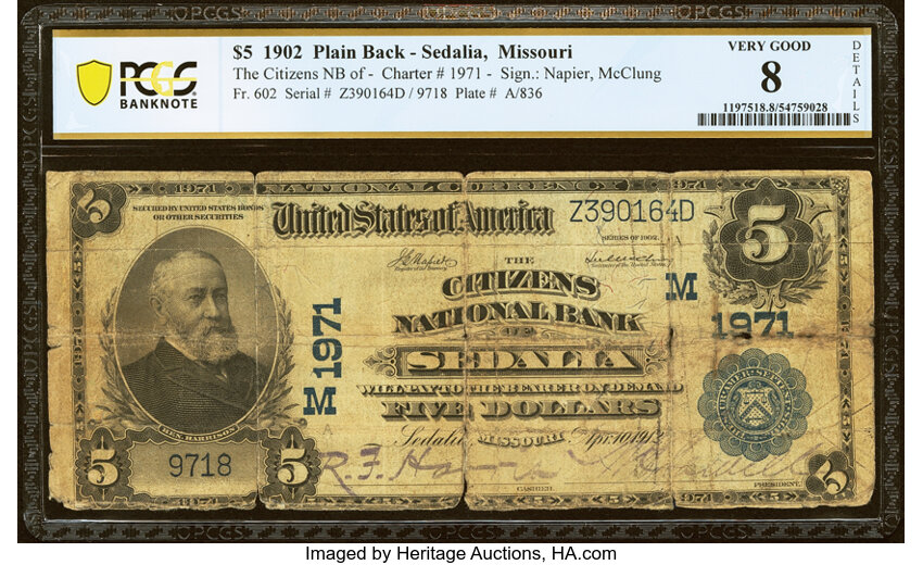 1902 $5  3rd Charter Period, 3rd Issue, Plain Back (Fr. 602) thumbnail 7
