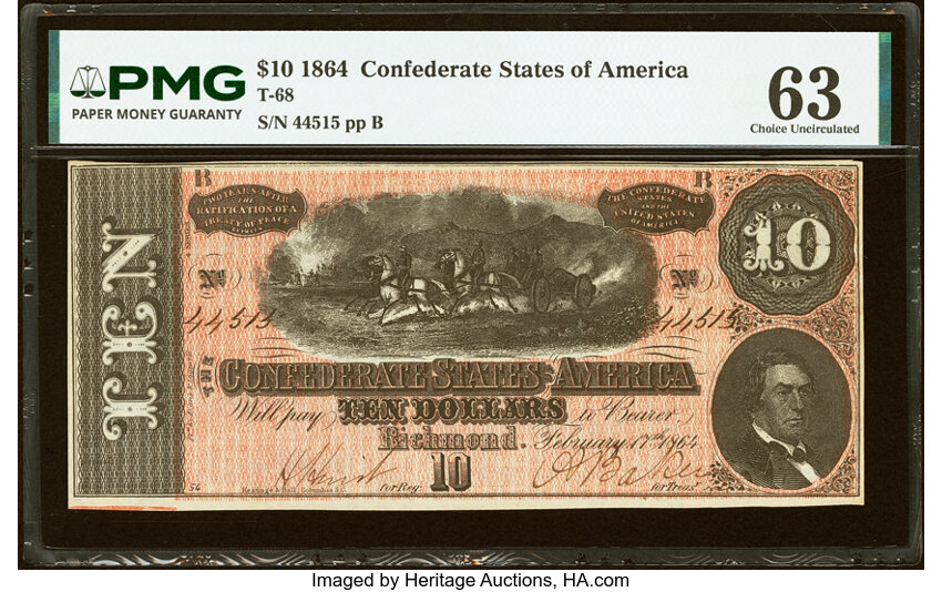 1864 $10  (Fr. T68) thumbnail 3