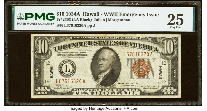 1934A $10  Hawaiian (Fr. 2303) thumbnail 4