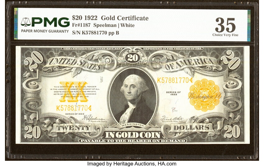 1922 $20  (Fr. 1187) thumbnail 6
