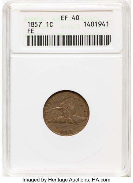 1857 1c Flying Eagle MS thumbnail 7