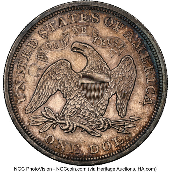 1866 $1 AU58 thumbnail 2