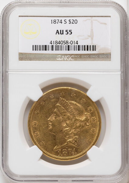 1874-S $20  MS PL thumbnail 3
