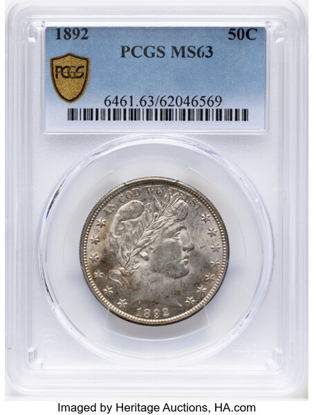 1892 50c MS63 thumbnail 2