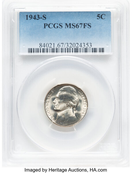 1943-S 5c Silver MS FS thumbnail 3