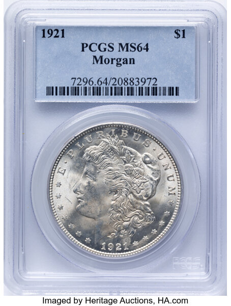 1921 $1  Morgan, Die Gouge Wing, VAM-3F1 MS thumbnail 3