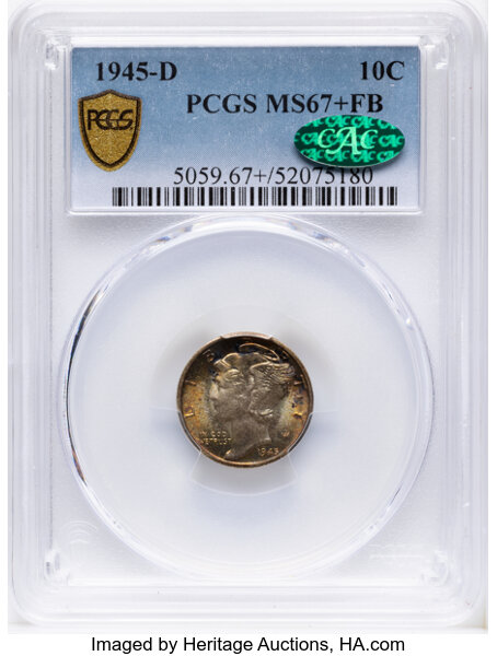 1945-D 10c MS FB MS67 FB thumbnail 10