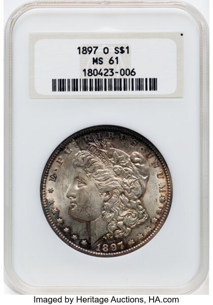 1897-O $1  Reverse Die Breaks, VAM-6A MS thumbnail 3