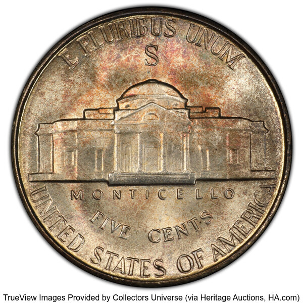 1945-S 5c Silver MS67 CAC thumbnail 2