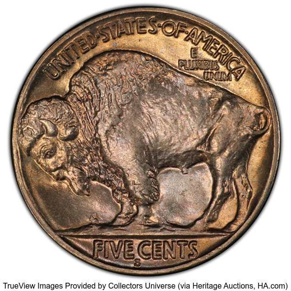 1937-S 5c MS67 CAC thumbnail 4