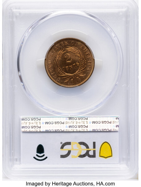 2-Cent Piece 2c 1864-1872 MS RD [Type] MS65 RD thumbnail 2