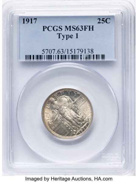 1917 25c Type 1 MS FH thumbnail 7
