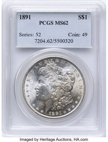 1891 $1  Doubled Ear, Die Break, VAM-9C MS thumbnail 2