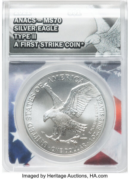 2021 $1  Silver Eagle, Type 2 MS thumbnail 2