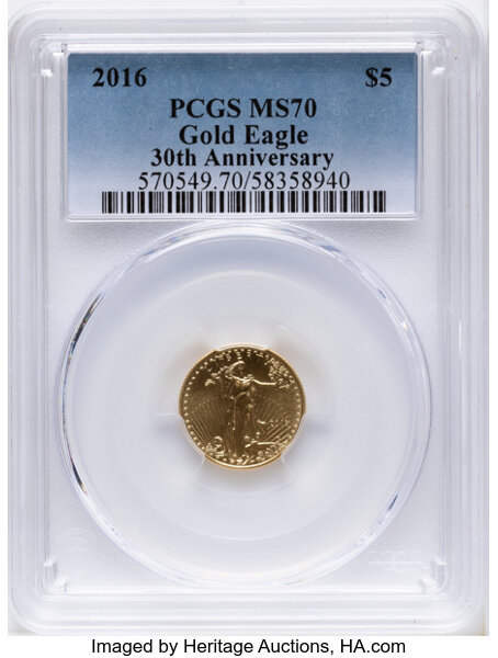 2016 $5  Gold Eagle, 30th Anniversary MS thumbnail 10
