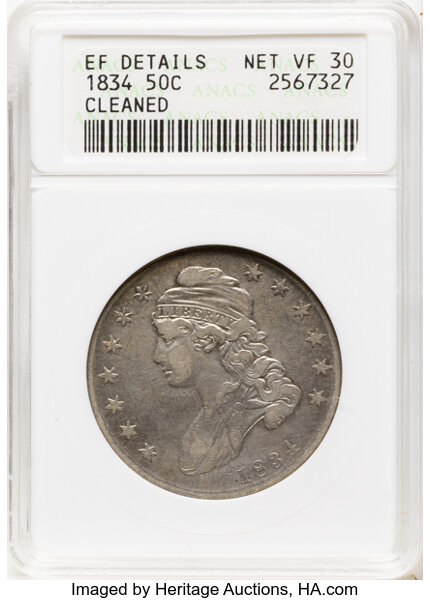1834 50c Small Date, Small Letters, O-112 MS thumbnail 2