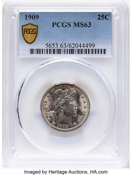 1909 25c MS63 thumbnail 2