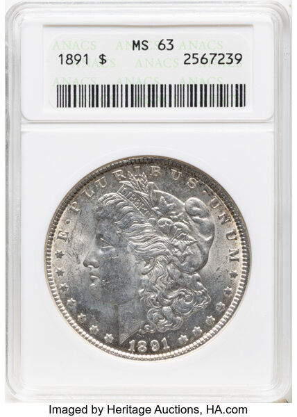 1891 $1  Doubled Ear, Die Break, VAM-9C MS thumbnail 4