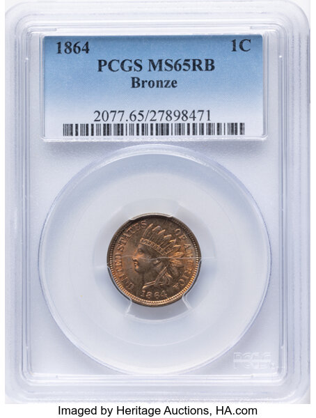 1864 1c Bronze MS RB thumbnail 4