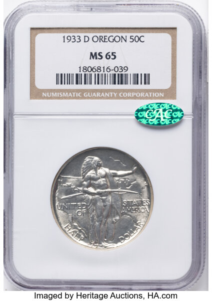1933-D 50c Oregon Trail MS thumbnail 4
